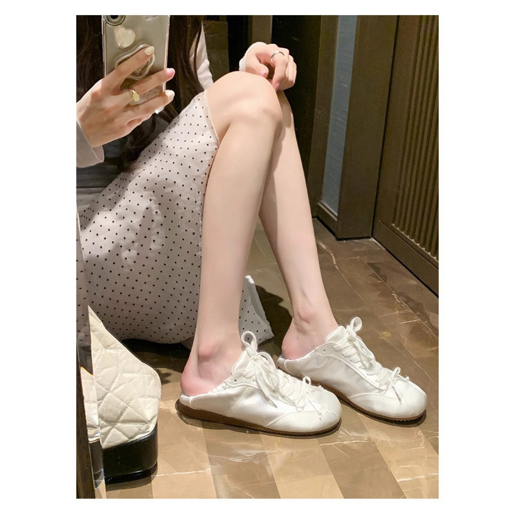 White Retro Women'S Shoes Ballet Flats with Bowknot Casual Walking Comfortable Everyday Wear, Women Shoes, Sneakers