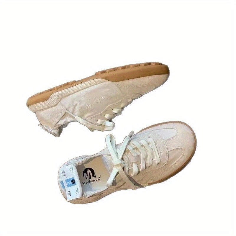 Women's 2026 New Ballet Sneakers - Lightweight Breathable Low-Top Round Toe Lace-Up Sneaker with Upper & Cushioned Sole Suitable for Ballet, Dance, Gym, Casual Wear - Spring Sports Shoes, Women Shoes