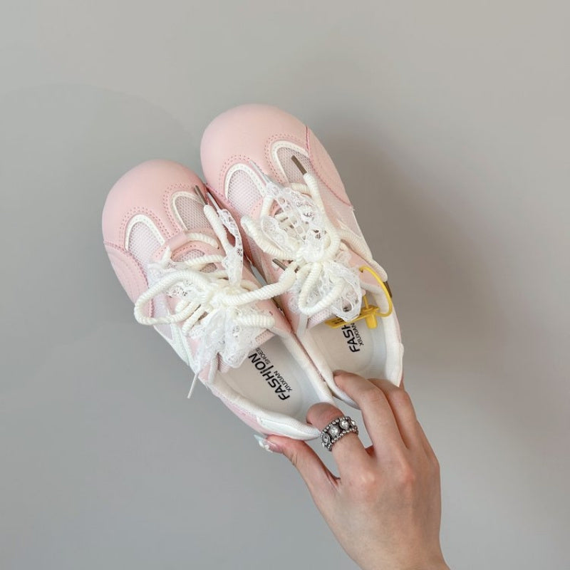 Round-Toe Women'S Casual Sneakers, Versatile, Breathable, Flat-Soled, Niche Style for Spring 2026, Women Shoes