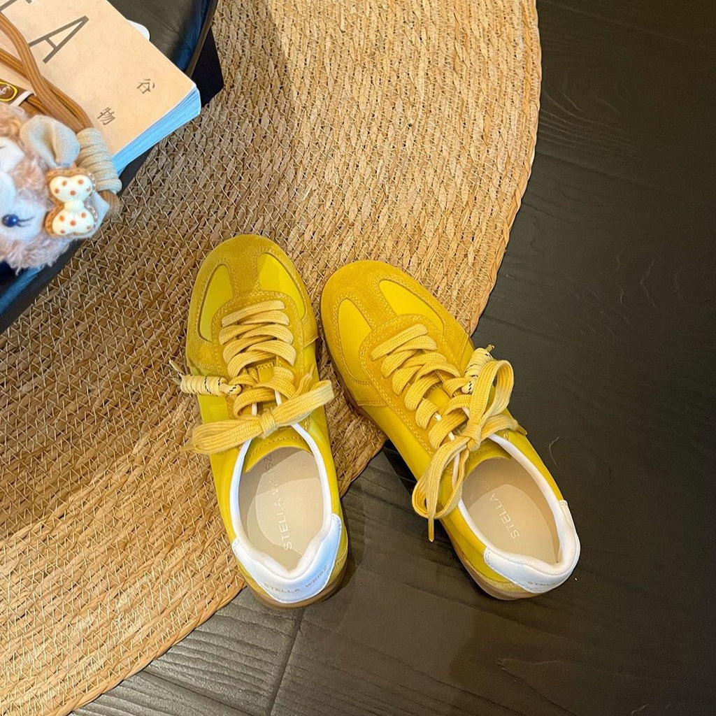 2026 Fall New Retro Color Block Genuine German Trainer Sneakers Women Platform Casual Walking Shoes, Women Shoes