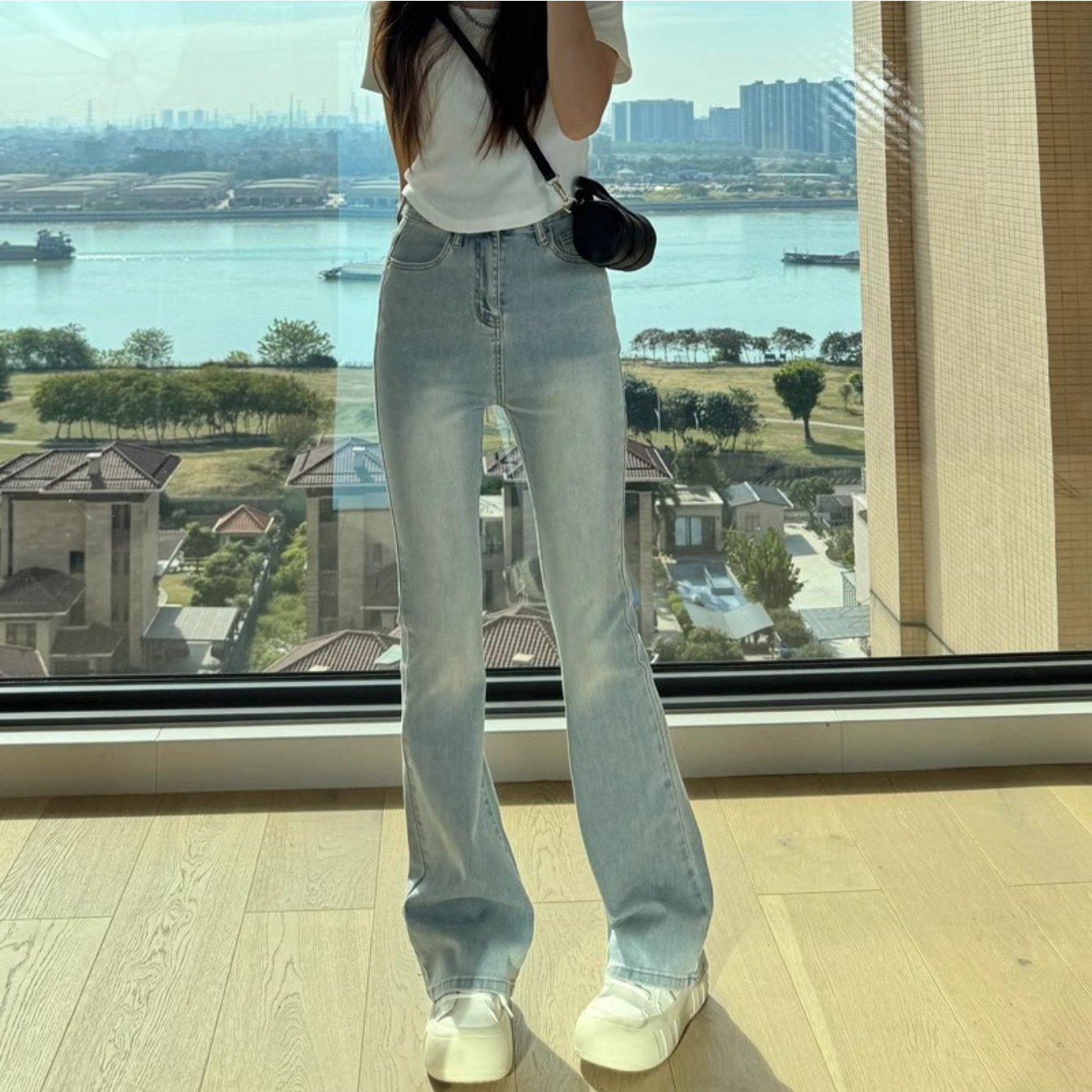 Printed Design Not Textured Spring Women'S Clothing Medium And Long Skirt High Waist And Thin A-Shaped Skirt Spring New