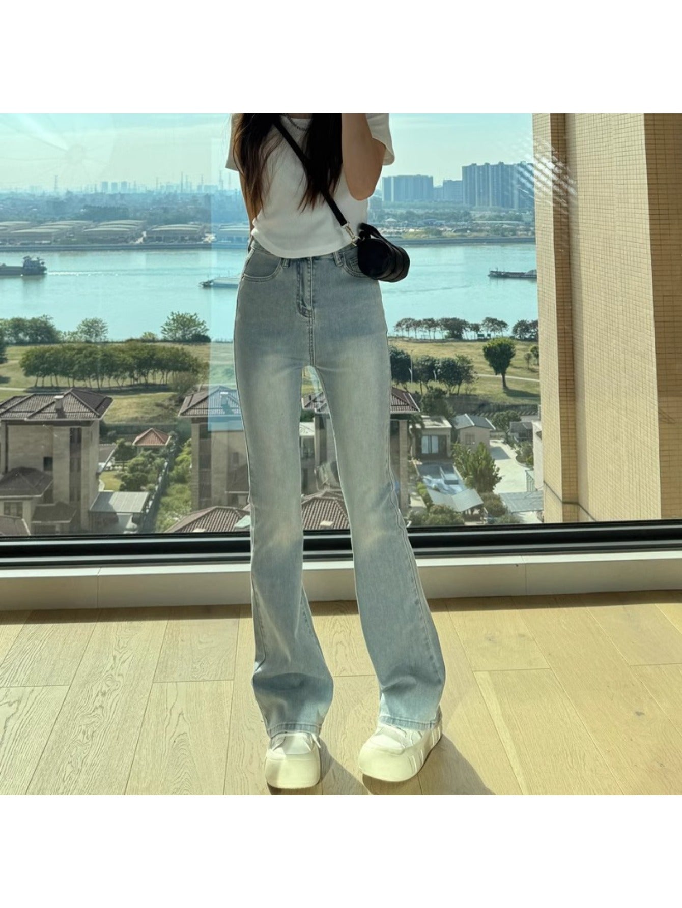 Printed Design Not Textured Spring Women'S Clothing Medium And Long Skirt High Waist And Thin A-Shaped Skirt Spring New