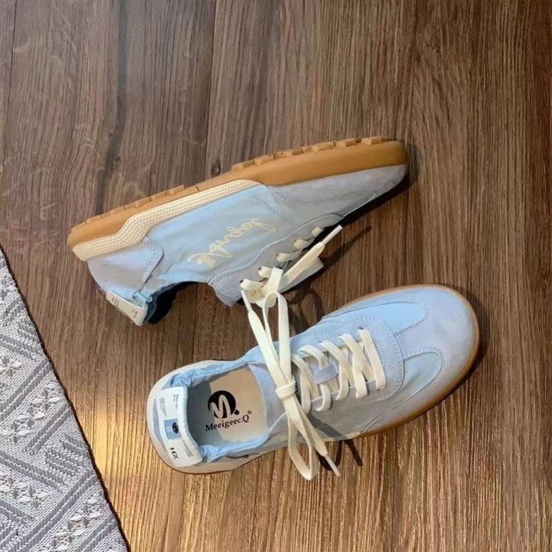 Women's 2026 New Ballet Sneakers - Lightweight Breathable Low-Top Round Toe Lace-Up Sneaker with Upper & Cushioned Sole Suitable for Ballet, Dance, Gym, Casual Wear - Spring Sports Shoes, Women Shoes