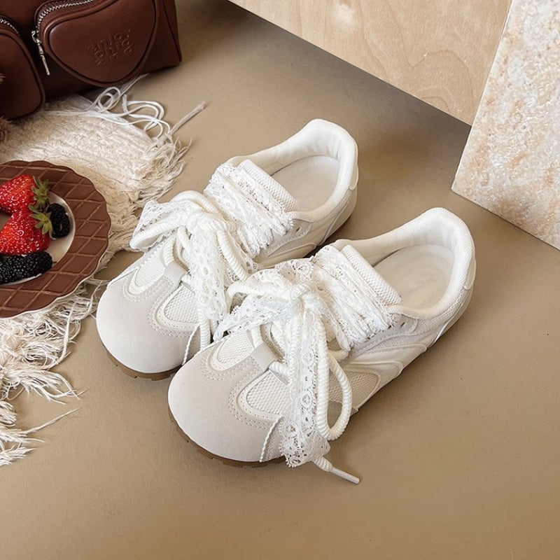 Round-Toe Women'S Casual Sneakers, Versatile, Breathable, Flat-Soled, Niche Style for Spring 2026, Women Shoes